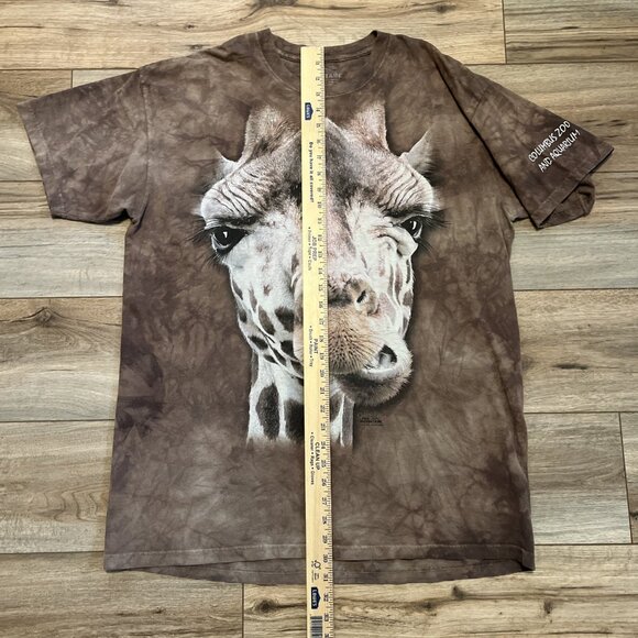 The Mountain Giraffe Head T Shirt Adult XL Brown Tie Dye Columbus Zoo Wildlife - Picture 5 of 7